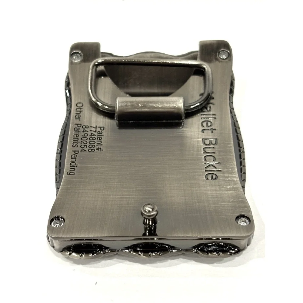 Wallet Buckle Gunmetal Metal Belt Buckle Hidden Wallet Card Holder Patented